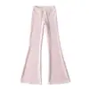Pantalones Casuales Acampanados de Forro Polar con Diseño de Chica Picante Estilo Americano Otoño 2025 Nuevos Pantalones Deportivos de Yoga de Cintura Baja para Mujer