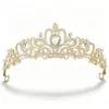 Corona de Novia Europea Tocado Corona de Boda Cumpleaños Pedrería Diadema de Lujo con Pedrería Hermosa Corona de Princesa