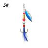 Cebo falso Luya compuesto de lentejuelas giratorias de 6 cm y 3,3 g, cebo de lentejuelas de sauce, cebo de plumas de colores, cebo de tres anzuelos, venta al por mayor