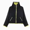 Chaqueta de punto de color block para comercio exterior europeo y americano, popular en AliExpress, suéter de punto de color block casual de moda europea y americana