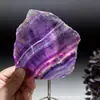 Pedra bruta de cristal natural fatias de fluorita polida tipo bala, porta-copos, espécimes minerais, decorações para casa, atacado popular em vendas transfronteiriças