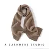 Cachecol 100% cashmere puro para outono e inverno, unissex, estilo coreano, malha versátil, espessado para aquecimento, design novo e simples