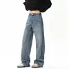 Jeans rectos desgastados lavados de estilo americano de moda para hombre, pantalones básicos versátiles holgados vintage, modernos y a la moda