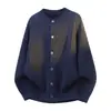 Nuevo suéter de punto casual estilo americano, de corte relajado, para hombre, con un diseño retro de punto trenzado con detalles de botones, perfecto para otoño e invierno, y fácil de combinar con varios atuendos.