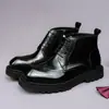 Zapatos de Cuero de Caña Alta Brogue Casual de Negocios para Hombre Estilo Británico Piel de Vaca Cuero Genuino Aumentadores de Altura Suela Gruesa Con Cordones Botas Martin Retro para Hombre