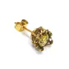 Pendientes redondos europeos y americanos de moda con temperamento ins, incrustados con circonita, pendientes de acero de titanio de alta gama de nicho, unisex