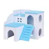 Limpeza de Superávit de Comércio ExteriorNinho Casa Villa Urso Dourado Hamster Casa com Varanda Colorida Acessórios para Gaiola de Hamster