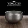 Tigela de arroz vintage em aço inoxidável 304, tigela infantil de camada dupla na cor dourada anti-queimadura, tigela de sopa para restaurante, tigela de cozinha com aspecto envelhecido, tigela para refeição