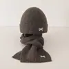 Conjunto de Gorro y Bufanda para Niños Invierno Engrosado Cálido Lana Tejido Estilo Coreano Bufanda de Estilo Conjunto de Dos Piezas Moderno