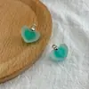 Brincos Colar Pingente de Contas Gelatinosas em Formato de Coração de Acrílico Fosco Pingente para Cordão de Cabeça Feito à Mão diy Acessórios de Joias