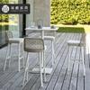 Muebles Silla de Barra para Villa Ocio Jardín Patio Una Mesa Cuatro Sillas Impermeable Protección Solar Respaldo Silla de Mimbre Barra Silla Alta