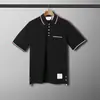 Camisa Polo Tricotada de Algodão Puro Verão da Marca Tendência Tb com Bolsos para Homem, Casual Simples Versátil Manga Longa 2116-1
