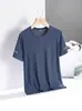 Nova Camiseta de Manga Curta de Seda de Gelo de Verão Masculina Fina Gola Redonda Solta Esportiva Casual Secagem Rápida Manga Curta Tops Masculinos