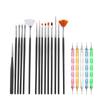 Pincel para nail art, 20 brocas coloridas para terapia de luz, 15 hastes brancas, 5 brocas espirais