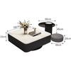 Mesa de centro italiana de lujo, ligera y de alta gama, con placa de roca cuadrada, para apartamento pequeño, moderna, sencilla, para sala de estar, hogar, combinación minimalista en negro