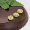Accesorios de bricolaje, cuentas de bolas de flores huecas de cobre puro, material de cuentas vintage coreano hecho a mano, accesorios para la cabeza de bricolaje