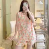 Pijama Familiar de Algodón y Seda para Mujer, Camisola sin Mangas de Rayón, Fresca y Cómoda, Adecuada para Usar en Casa y al Aire Libre, Conjunto de Verano