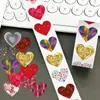 1 Rollo/500 Hojas de Pegatinas Brillantes en Rollo de Corazones para Cuadernos, Teléfonos Móviles y Tabletas Decoración DIY Pegatinas de Dibujos Animados