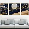 Apartamento Individual Sala de Estar Quarto Sofá Fundo Decoração de Parede Mural Animal e Planta Tríptico Frameless Adesivo de parede impermeável