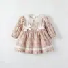 Vestido para Niña Estilo Nuevo Primavera y Otoño Estilo Bosque Encaje Floral Algodón Vestido de Princesa a la Moda Manga Larga Vestido para Bebé