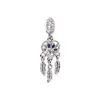 Atrapasueños Mariposa Estilo Bosque Aleación Esmalte Incrustado Diamante Morado Borla de Pluma Colgante Accesorios DIY Pulsera Cuentas Colgante