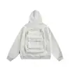 Design Pesado Estilo Americano Mochila Tridimensional Cardigan Moletom Jaqueta com Capuz Esportiva Nova para Homens Primavera e Outono