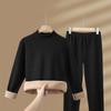 Conjunto de Ropa Interior Térmica para Hombre con Cuello Alto, Talla Grande, Forro Polar, Engrosado, Retiene el Calor, Adecuado para Personas de Mediana Edad y Mayores, Conjunto de Ropa de Otoño, Ropa Térmica para Mujer