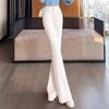 Calça Flare de Cintura Alta Slimming Feminina 2025 Nova Stretch Slim-Fit Versátil Casual Cor Damasco