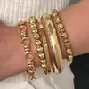 Acessórios Transfronteiriços Wish Supply Pulseira de Coração e Folha Tendência Europeia e Americana Conjunto de 6 Peças Atacado