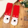 Meias de Veludo Coral Grossas para Outono e Inverno Meias Quentes de Meio Veludo Meias de Toalha Meias Cartoon para Dormir Meias Grossas de Natal