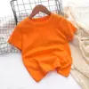 Camisetas de Verão Infantis de Manga Curta, Roupas de Bebê 100% Algodão, Camisetas Lisas para Meninos e Meninas, Camisetas de Segunda Pele, Atacado