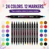 Marcadores acrílicos de doble punta de 24 colores para pintura DIY infantil, adecuados para usar en piedra, madera, cerámica, lienzo y otros materiales