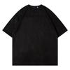 Camiseta masculina vintage de alta qualidade básica de camurça cor sólida manga curta top solto de verão para homens e mulheres