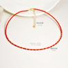 Corea del Sur Verano Color Fresco Collar de Cuentas para Mujer Choker de Cuentas de Arroz Superfinas Cadena para Clavícula Joyería Dopamina