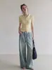Suéter de Punto de Manga Corta con Cuello Polo Estilo Francés para Mujer, Nueva Moda de Verano, Cárdigan Corto Adelgazante y Versátil 603