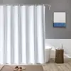 Cortina de ducha de lino poliéster cuadrada con borlas de 7.5cm, cortina divisoria cuadrada para baño doméstico, cortina de ducha impermeable