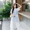 Conjunto de Tres Piezas Pre-Venta Ootd Atuendo de Viaje, Súper Elegante y Rejuvenecedor, Blusa de Encaje Estilo Bosque Capa sobre Pantalones de Pierna Ancha