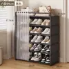 Zapatero simple con cajones, zapatero multicapa a prueba de polvo, zapatero para dormitorio, estante de almacenamiento simple de pie para viviendas de alquiler