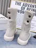 Botas de Nieve de Media Pantorrilla con Forro de Polar de Uso Bidireccional, Nueva Moda Europea de Invierno, Versátiles, Engrosadas, Cálidas, Antideslizantes, con Suela Gruesa, Botas de Algodón