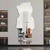 Espelho de Corpo Inteiro, Espelho de Maquiagem em Formato Especial de Urso à Prova de Explosão, Espelho de Vestir Doméstico Sem Moldura Autoadesivo Montado na Parede, Espelho Decorativo Estilo Ins