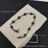 Pulsera de Flor de Cruz de Diamante Nuevo Ch Crowe Moda Retro Europea y Americana Tendencia Estilo de Pareja S925 Estándar Pulsera Delgada
