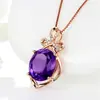 Desejo Comércio Exterior Venda Quente Amethysto de 6,8 Quilates Grande Pedra Bruta Pingente Cor Vermelha Líquida Banho de Ouro Cor Pedra Preciosa Colar