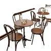 Juego de mesa y sillas de madera maciza estilo retro americano para café y bar, adecuado para panaderías, tiendas de postres y té de leche, mesas comerciales para restaurantes occidentales
