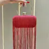 Bolso de Noche Estilo Nuevo con Brillo Fino, Bolso con Borla Estilo Europeo y Americano, Bolso de Hombro de Mano, Bolso Cruzado de Lujo Ligero para Vestido de Socialité