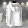 Nuevo Chaleco de Trabajo sin Mangas con Capucha para Hombre con Bolsillos Grandes, Verano Holgado Moderno Color Sólido Versátil Ropa Exterior