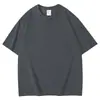 Camiseta de Manga Corta de Algodón Puro Pesado Estilo Americano para Hombre, 300g, Corte Holgado, Cuello Redondo, Color Blanco Sólido, Top de Media Manga de Algodón de Alta Gama