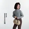 Camiseta Niña Elefante Tutú 2026 Otoño/Invierno Nueva Color Sólido Bordes Volantes Camiseta Básica Top Cuello Alto Padre-Hijo