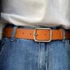 Cinturón con hebilla de alfiler para hombre, estilo coreano, para jeans, moderno, retro, sencillo y combinable, para hombres y mujeres jóvenes.