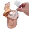 Taza para Cepillo de Dientes Oso Estante de Almacenamiento para Baño sin Perforaciones Taza para Enjuague Bucal Estante Adhesivo para Pasta de Dientes Estuche de Almacenamiento de Dibujos Animados para Cepillo de Dientes