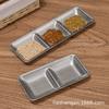 Plato retro coreano de acero inoxidable 304 con sabor a condimento, plato comercial para salsa de barbacoa, plato para mojar con logotipo personalizado